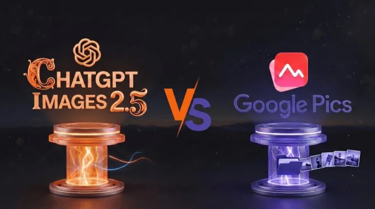 Comparativa técnica entre ChatGPT Images 2.5 y Google Pics con claves de rendimiento y uso real