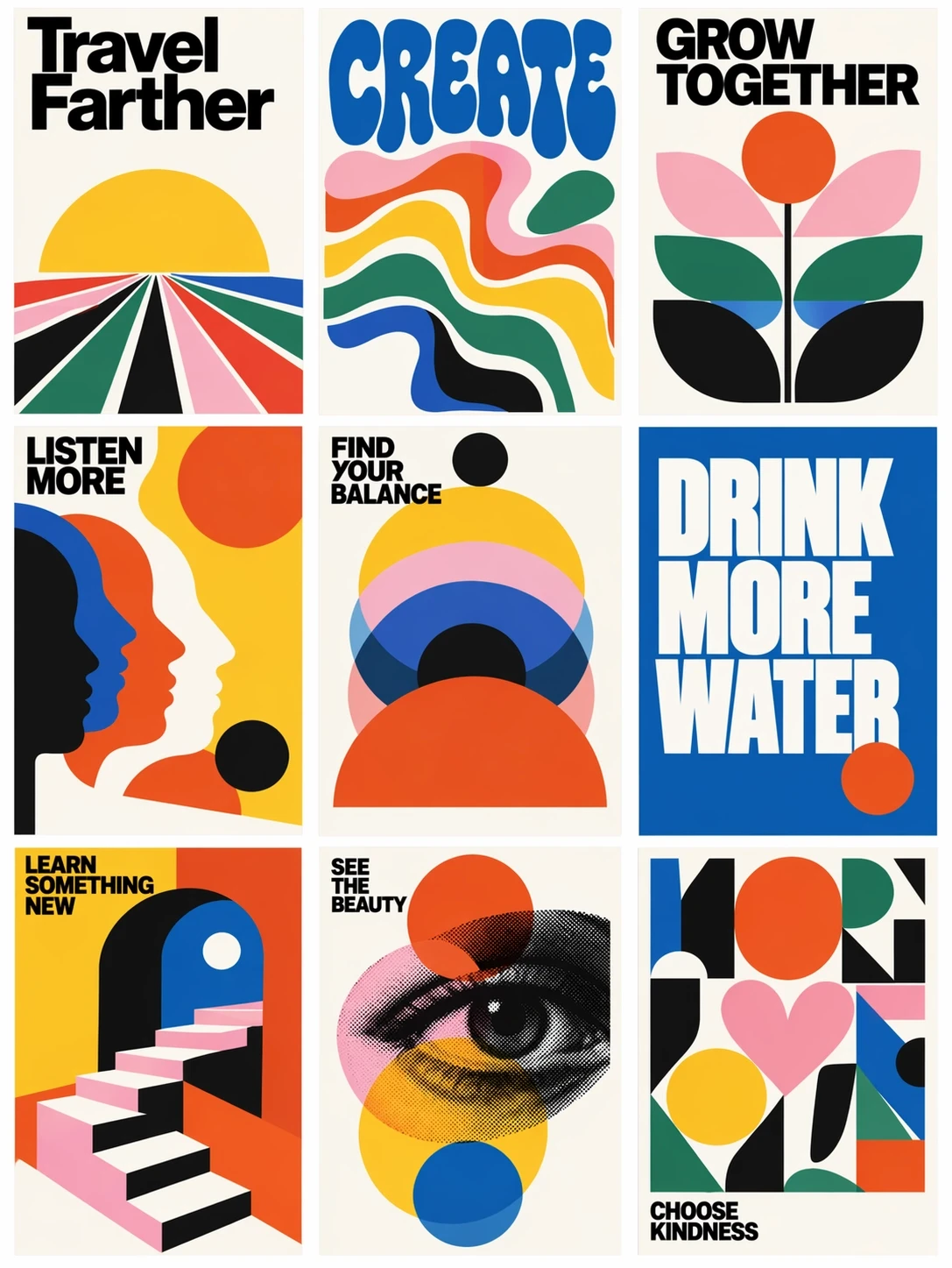 Póster estilo mid-century modern generado con ChatGPT Images 2.5